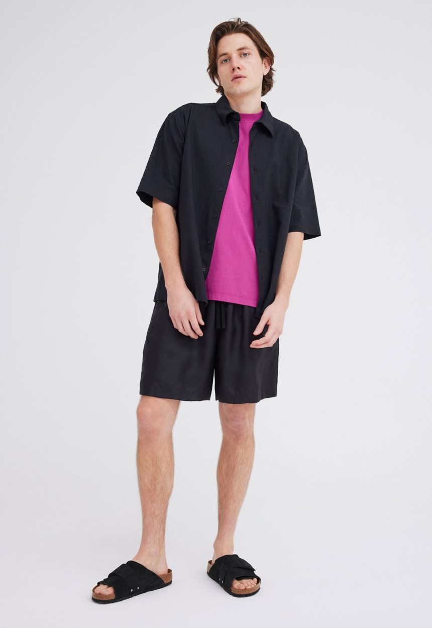 Jac + Jack Christopher Cotton Linen Shirt - Black